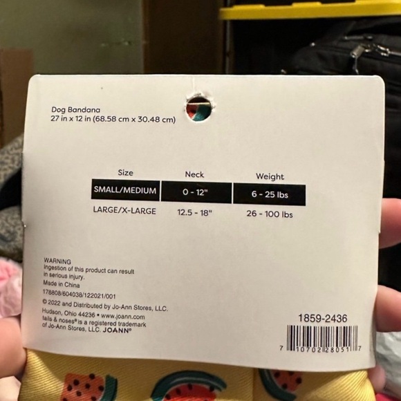 Tails & Noses - Watermelon Dog/Cat Bandana - OS - Picture 2 of 2